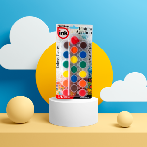 Pintura Acrílica Premium – Set 18 Colores No Tóxica con Pincel