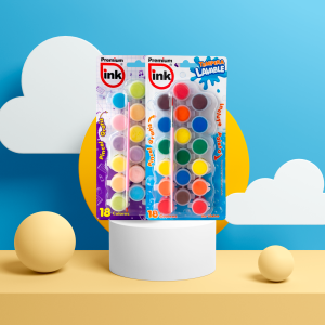 Témpera Lavable Escolar – Set 18 Colores No Tóxica con Pincel